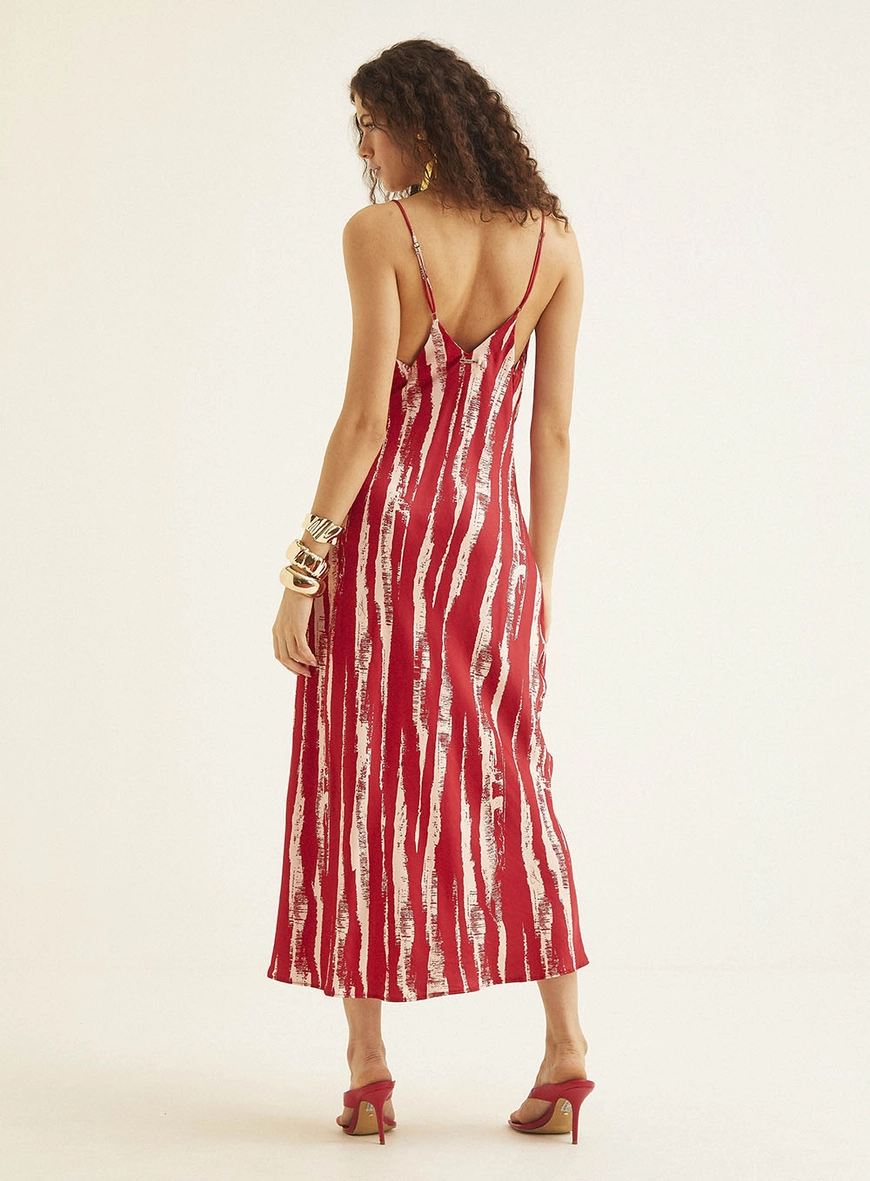 Vestido Longo Estampado Decote Degagê Estampados 4