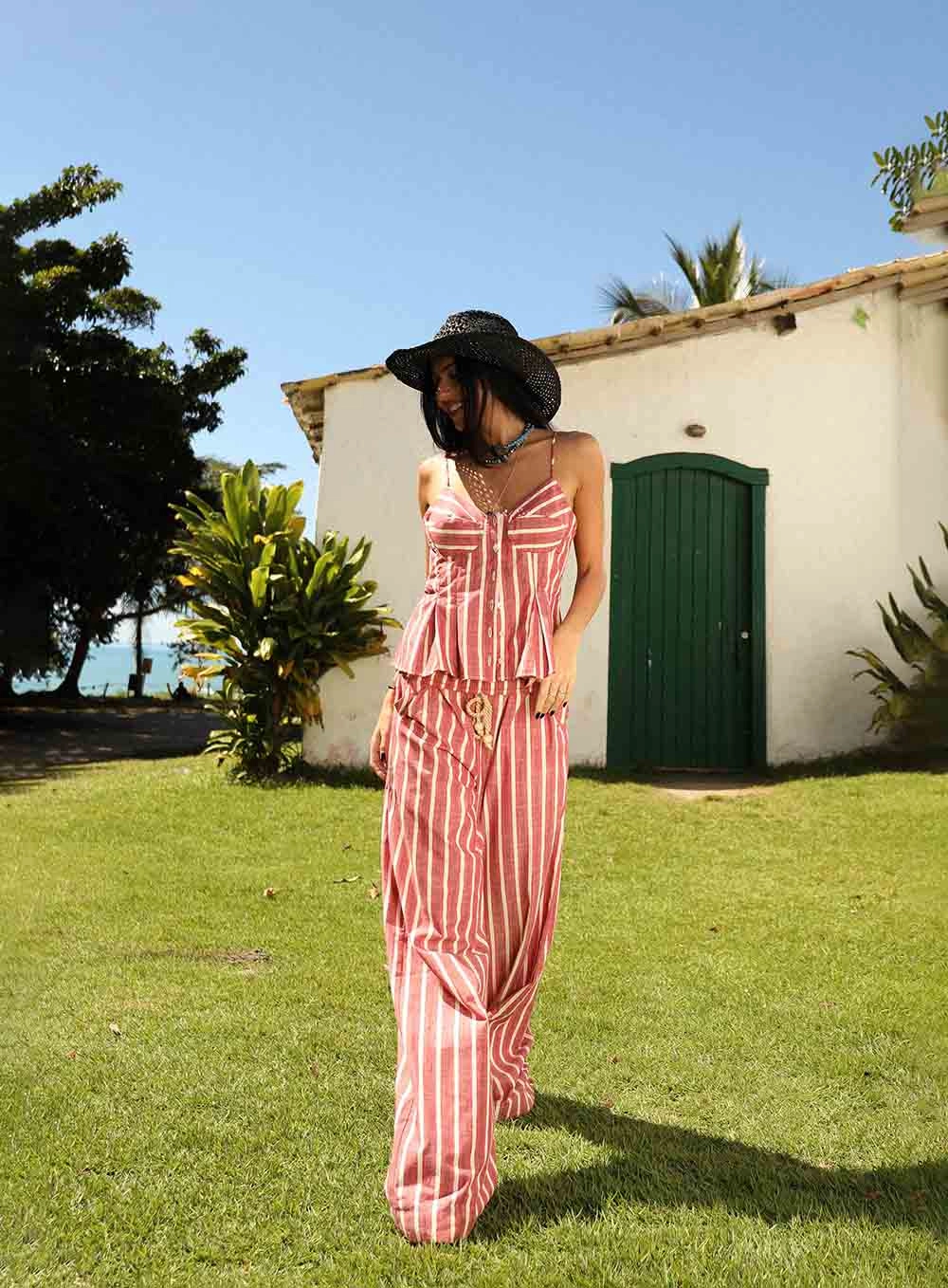 Calça Feminina Jade Listrada Estampados