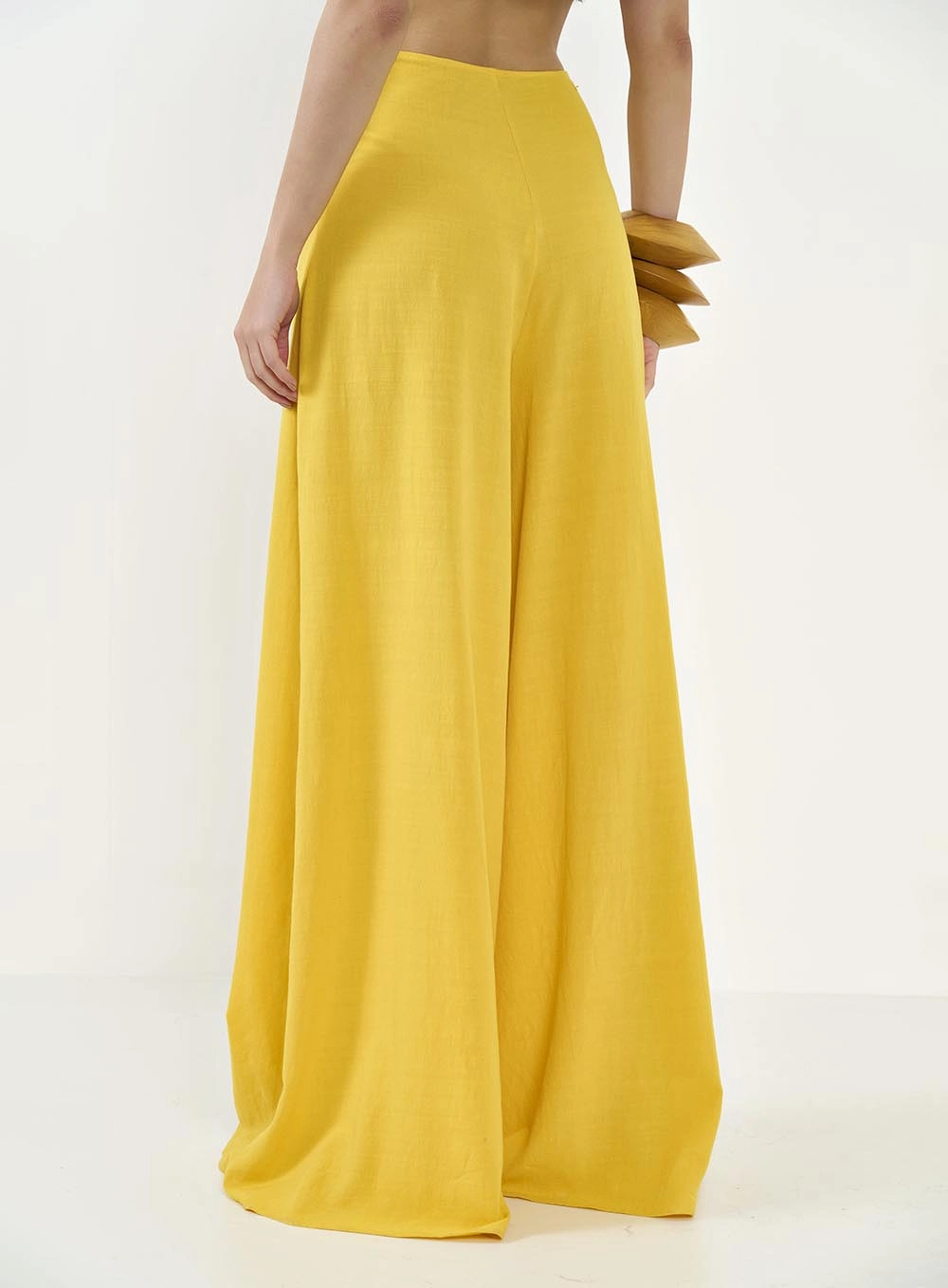Calça Feminina Pantalona  Palazzo Amarelo