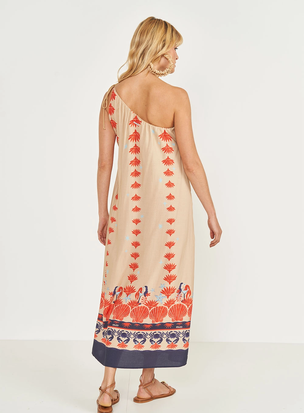 Vestido Midi Estampado Uma Alça Estampados