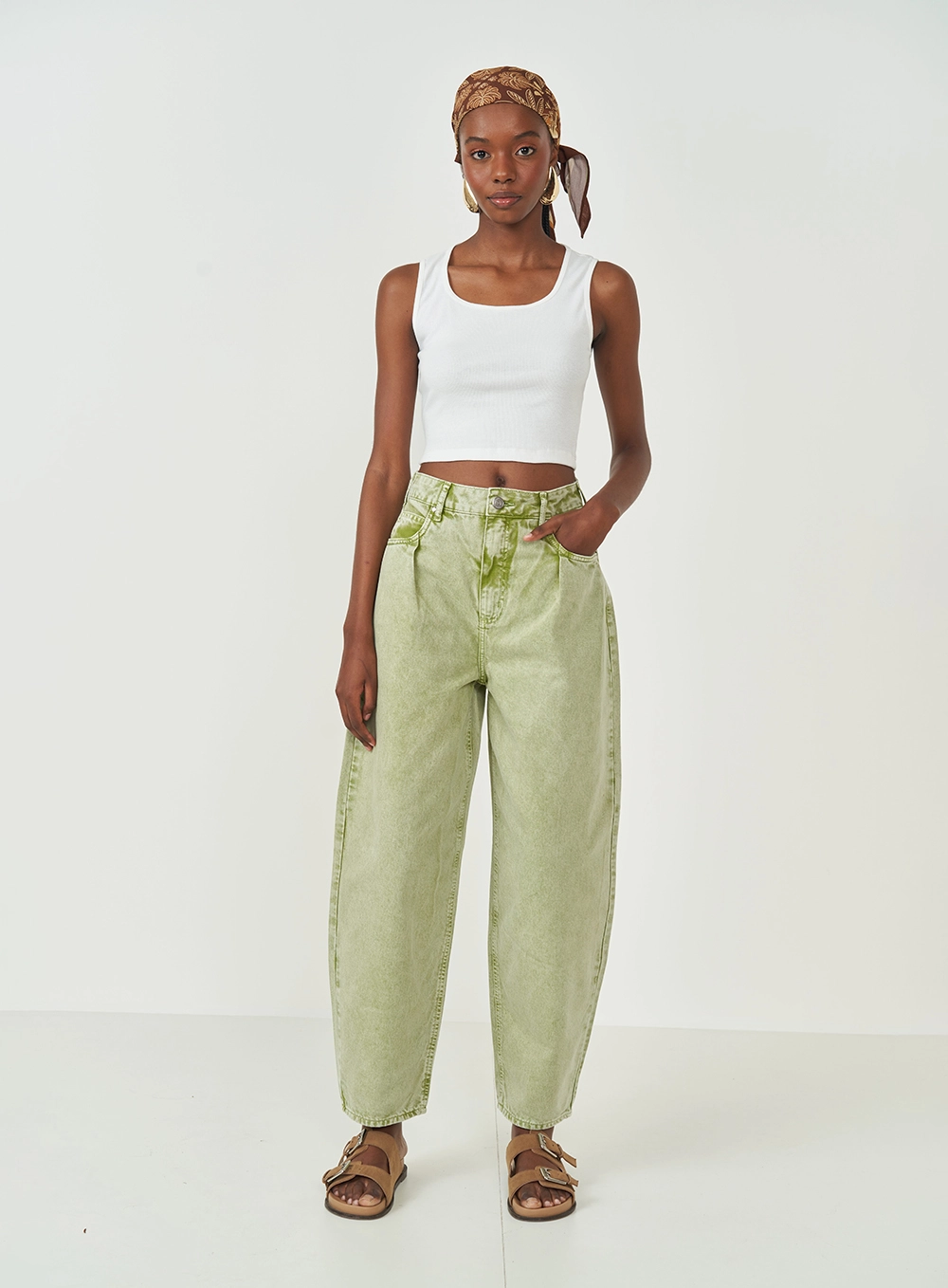Calça Sarja Barril Joana Verde