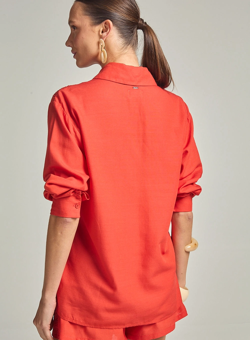 Camisa Feminina Comfort Bordada Vermelho 4