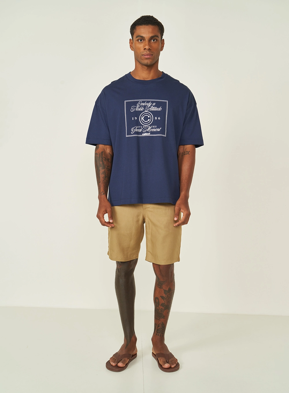 Camiseta Masculina Com Estampa Azul
