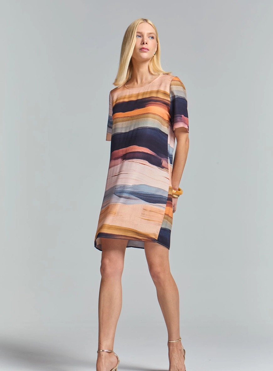 Vestido Curto Comfort Estampado Estampados 3
