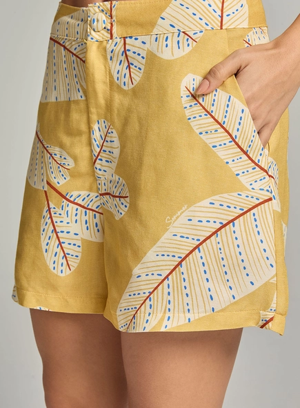 Short Linho De Alfaiataria Estampado