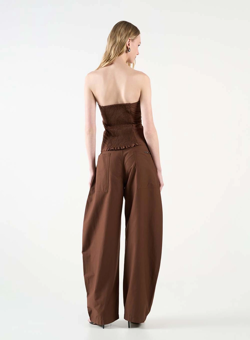 Blusa Slim Tomara Que Caia Com Lastex Marrom 5