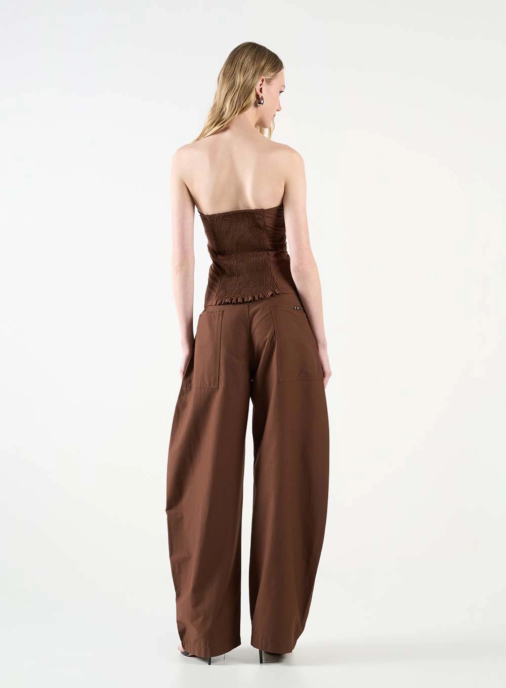 Blusa Slim Tomara Que Caia Com Lastex Marrom 5