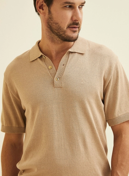 Polo Masculina Em Tricô