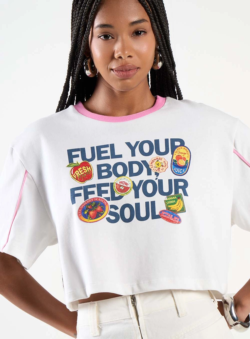 Camiseta Box Com Estampa Branco 3
