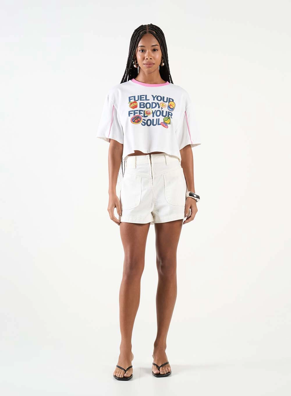 Camiseta Box Com Estampa Branco 2