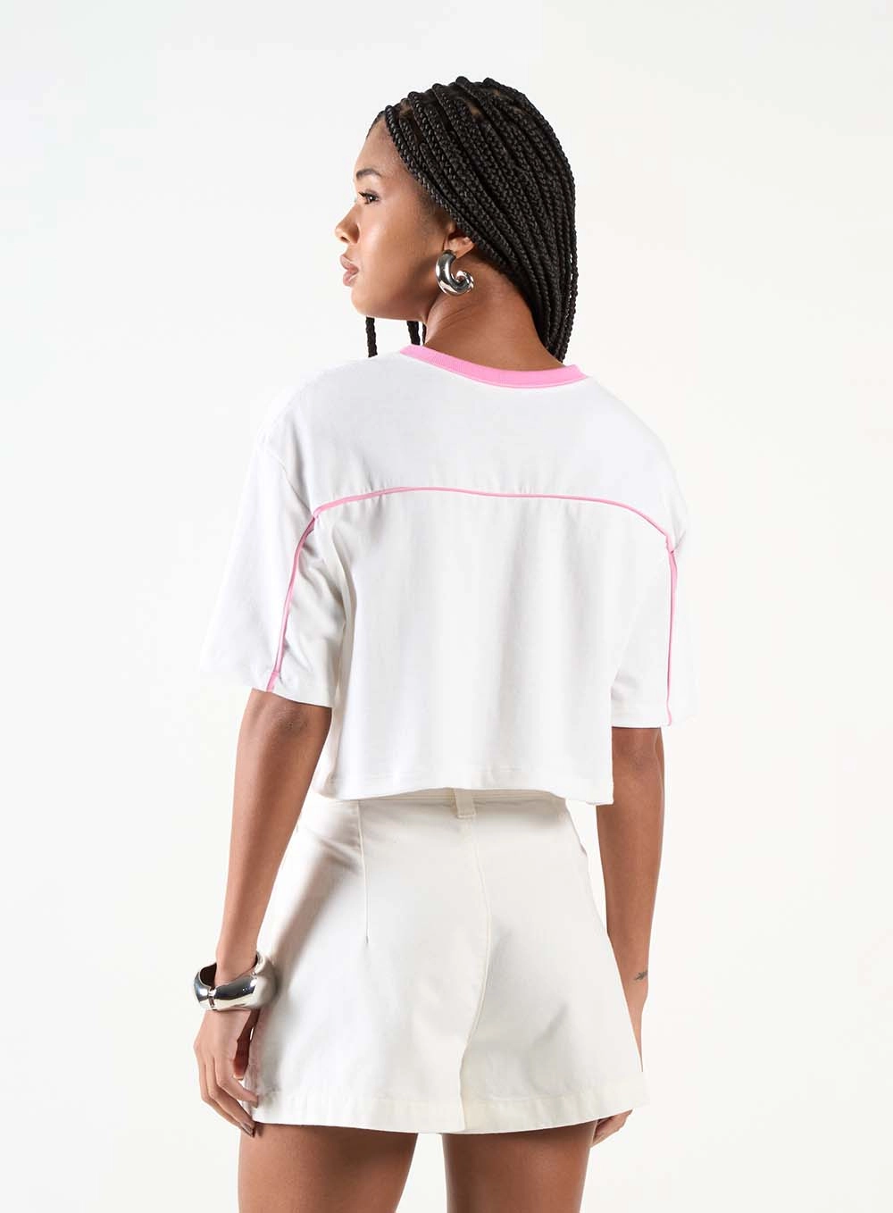 Camiseta Box Com Estampa Branco 4