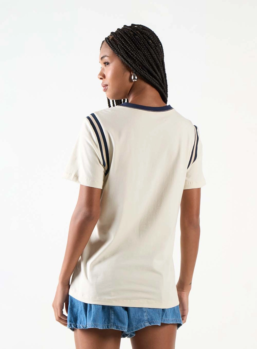 Camiseta Regular Com Estampa Bege 3
