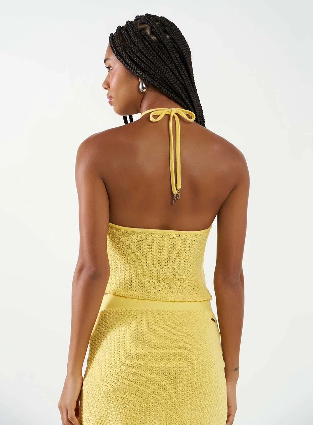 Blusa Slim Frente Única Texturizada Amarelo 3