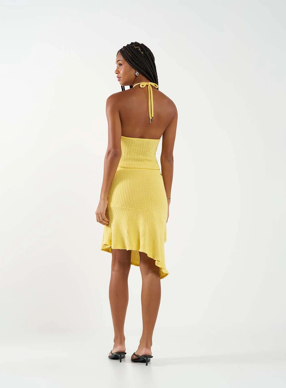 Blusa Slim Frente Única Texturizada Amarelo 4