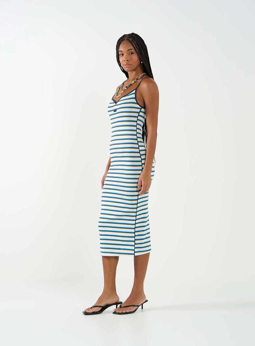 Vestido Slim Midi Listrado Estampados 1