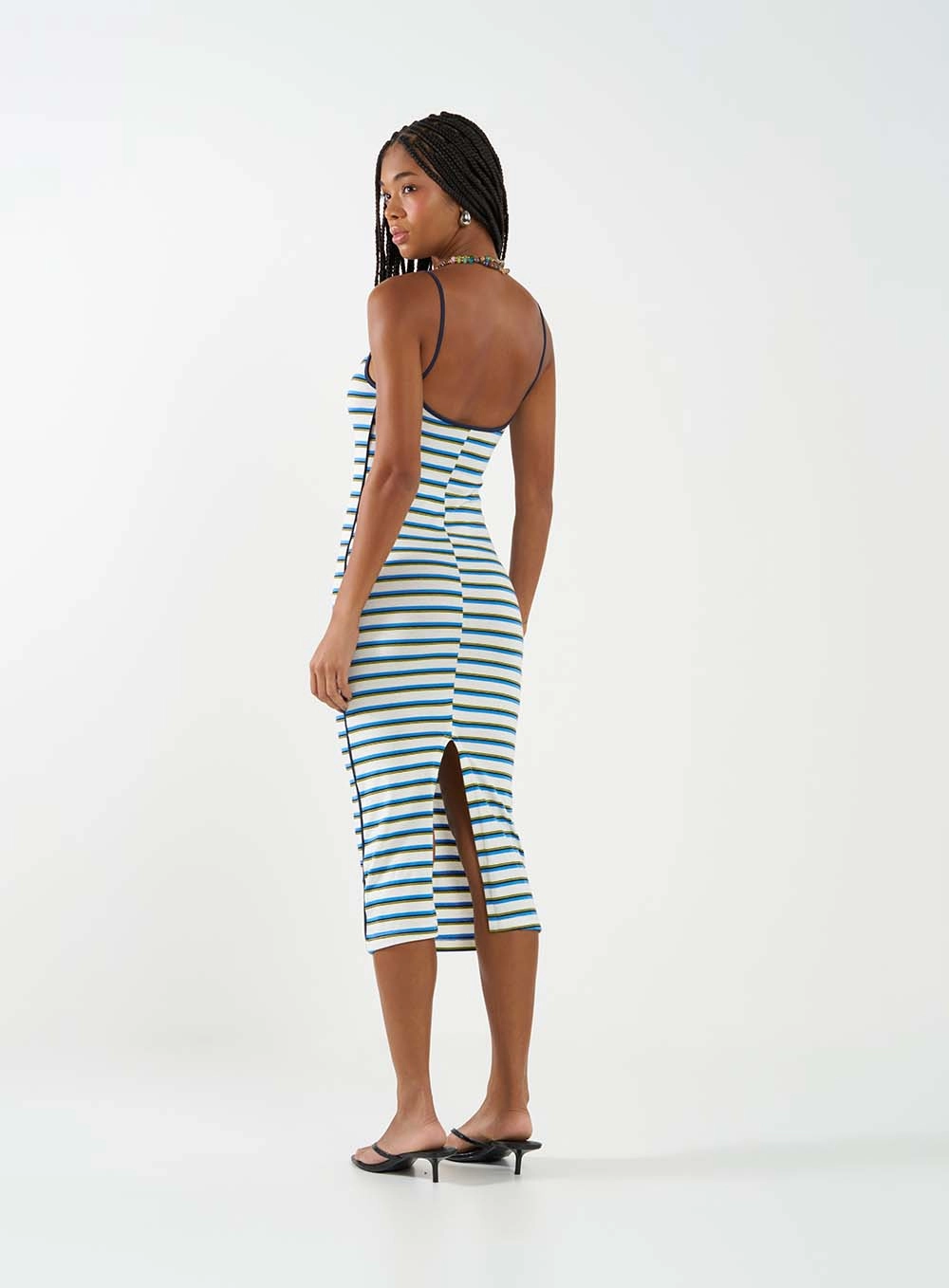 Vestido Slim Midi Listrado Estampados 2