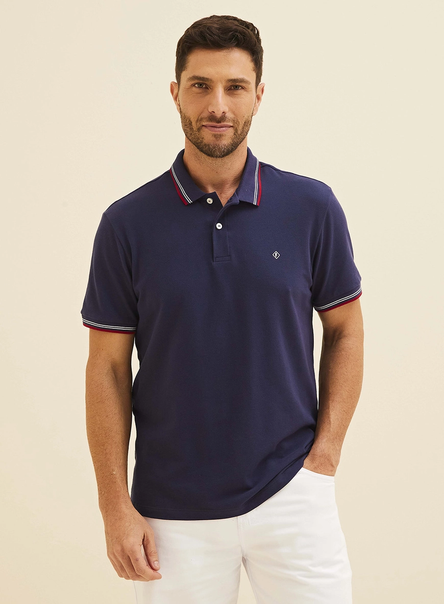Polo Masculina Azul Azul