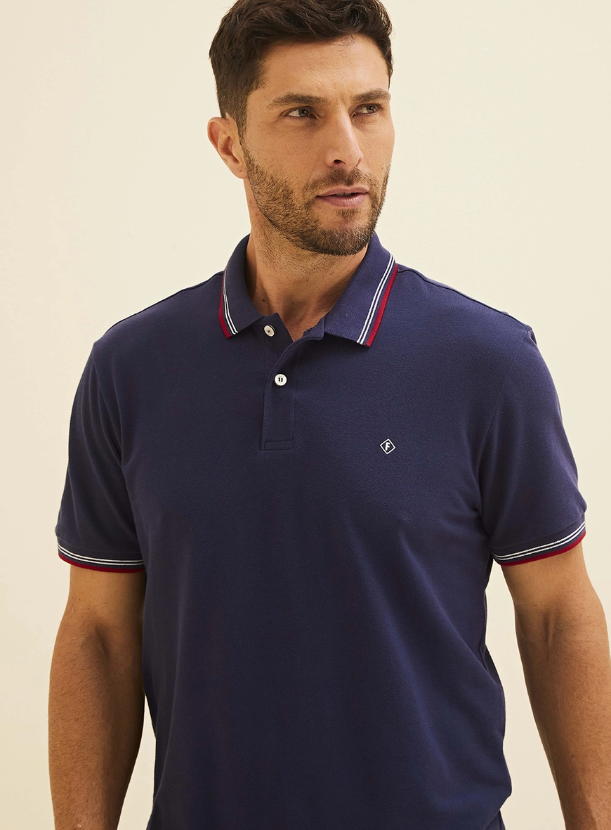 Polo Masculina Azul Azul