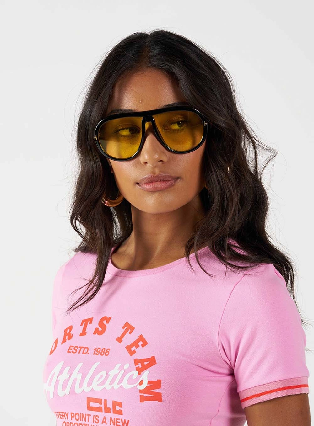 Camiseta Baby Look Gola Ribana Rosa 5