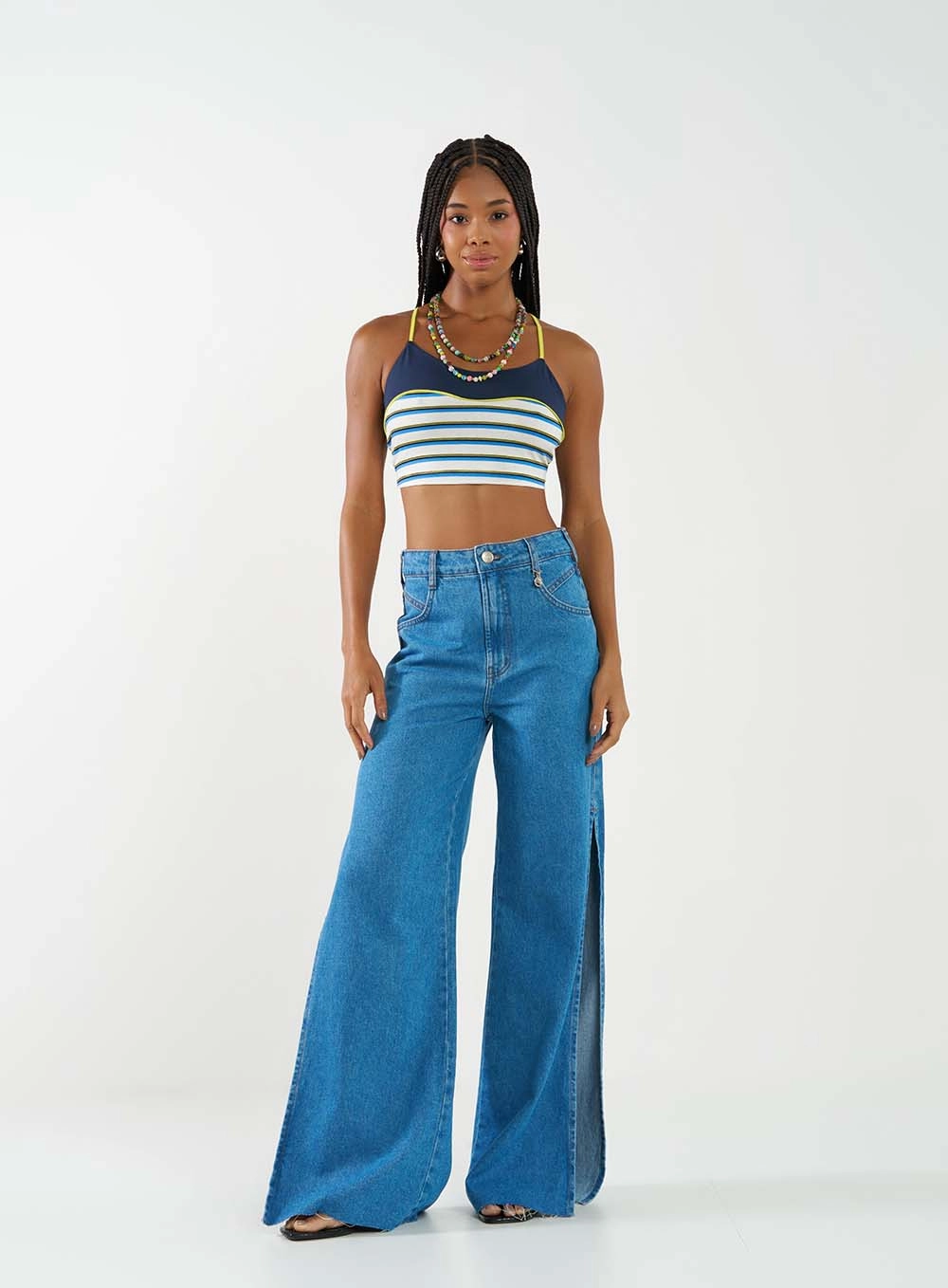 Top Small Listrado Com Amarração Estampados 3