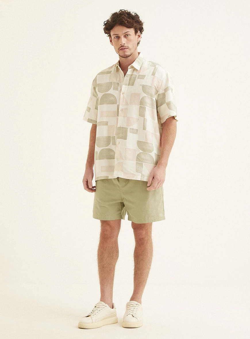 Bermuda Masculina Alfaiataria Beachshort Verde 4