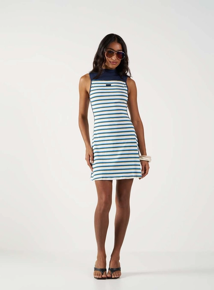 Vestido Curto Comfort Listrado