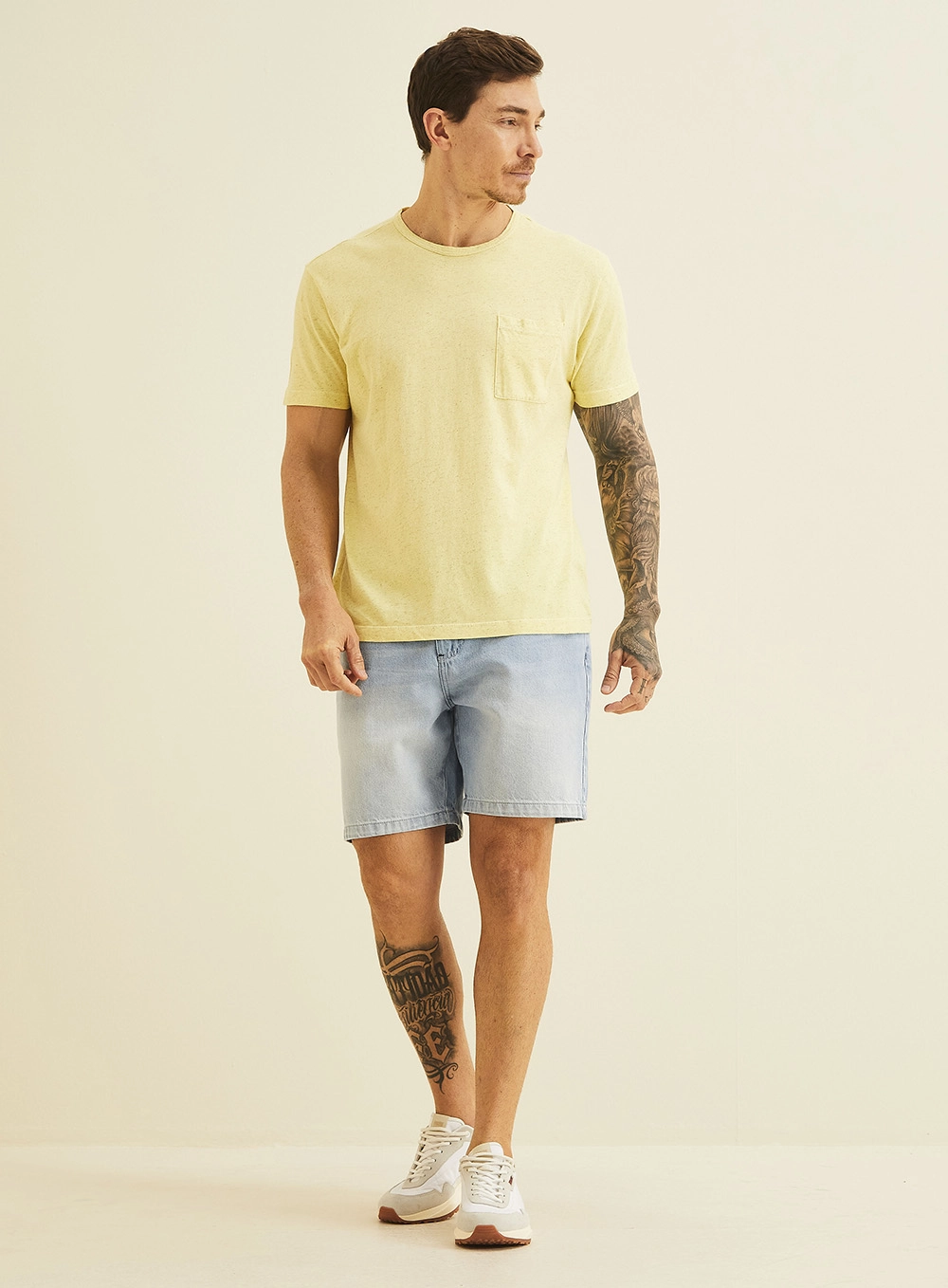 Camiseta Malha  Masculino Forum Bege 1