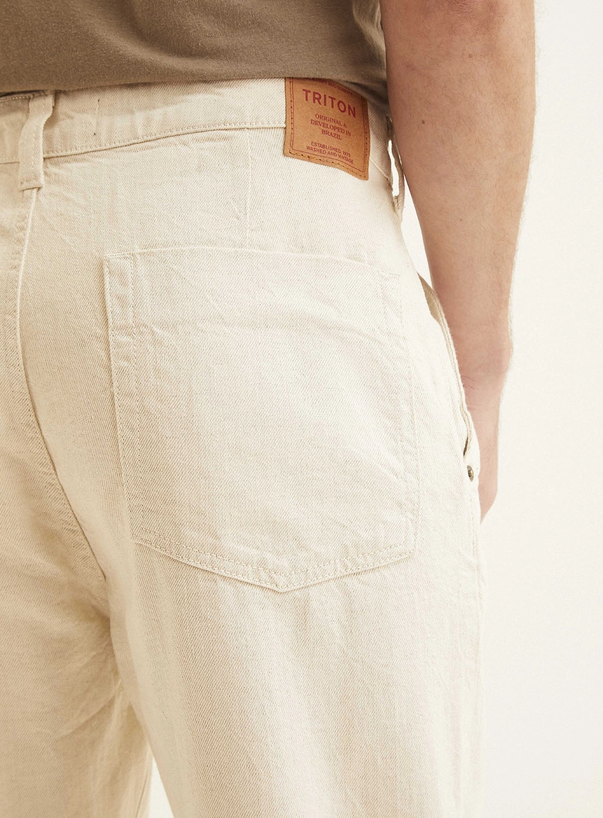 Calça Sarja Masculina Lucas Bege 3