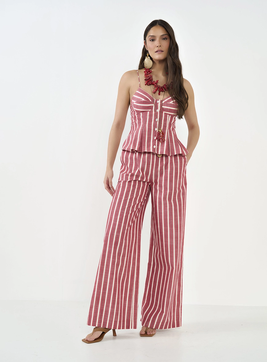 Blusa Listrada Acinturada