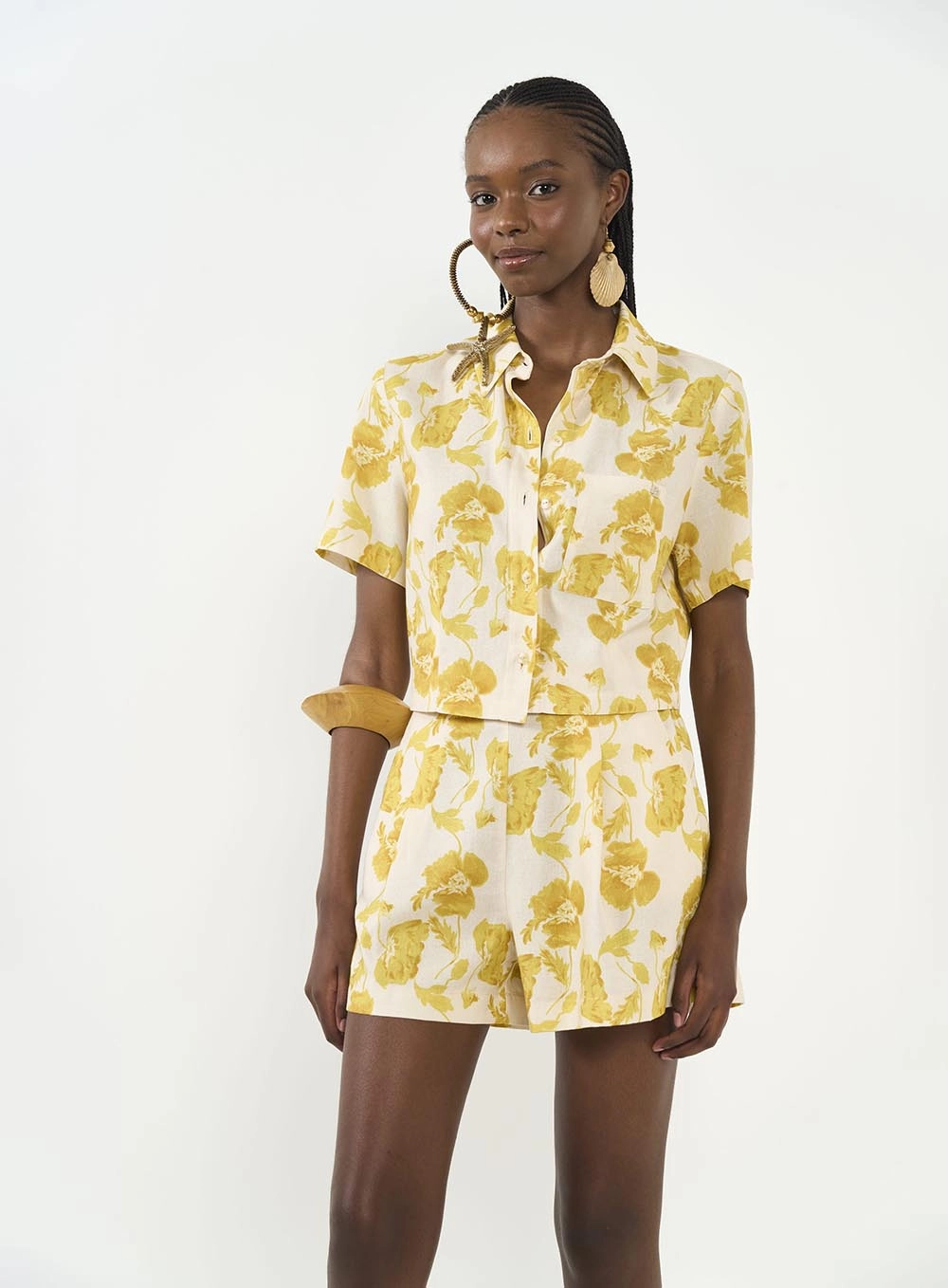 Camisa Estampada Manga Curta Feminina Estampados