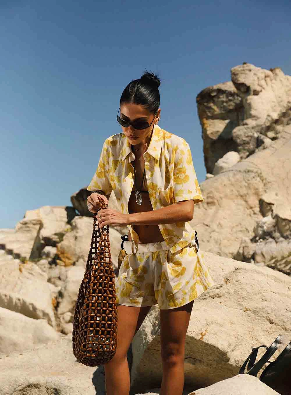 Camisa Estampada Manga Curta Feminina Estampados
