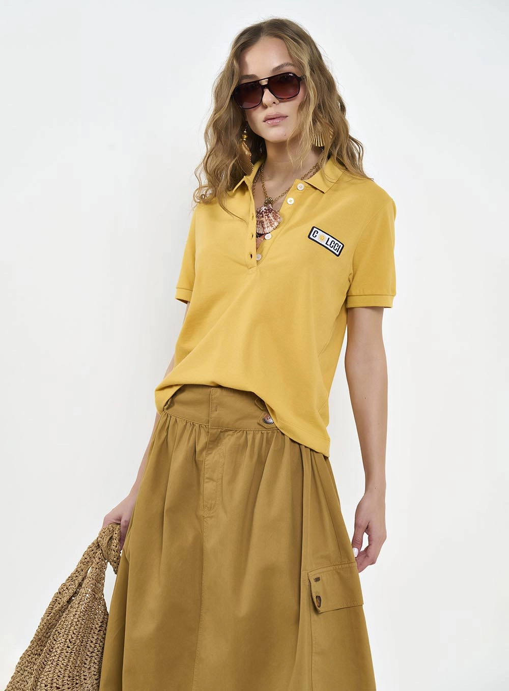 Polo Comfort Alongada Amarelo
