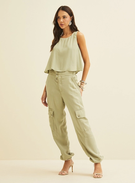 Calça Cargo Sarja Feminina