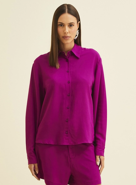 Camisa Feminina Reta Manga Longa