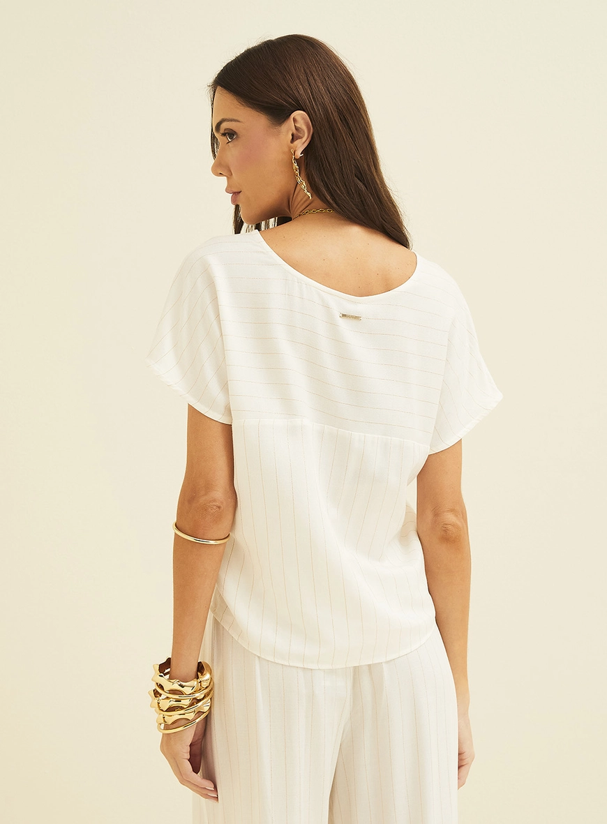 Blusa Listrada Metalizada Estampados 4