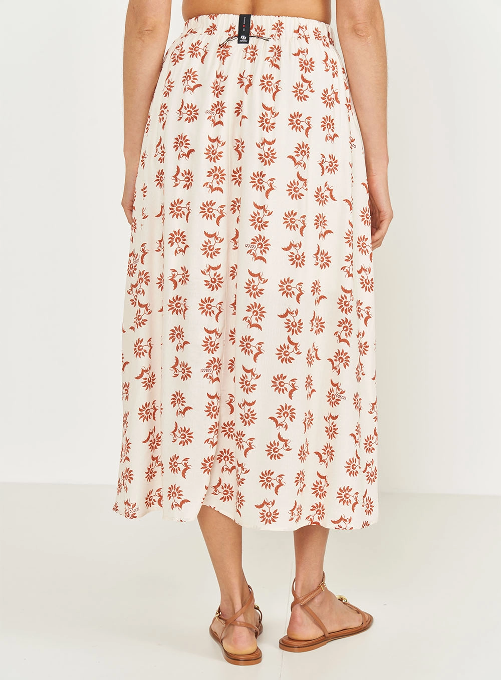 Saia Midi Estampada Ampla Estampados