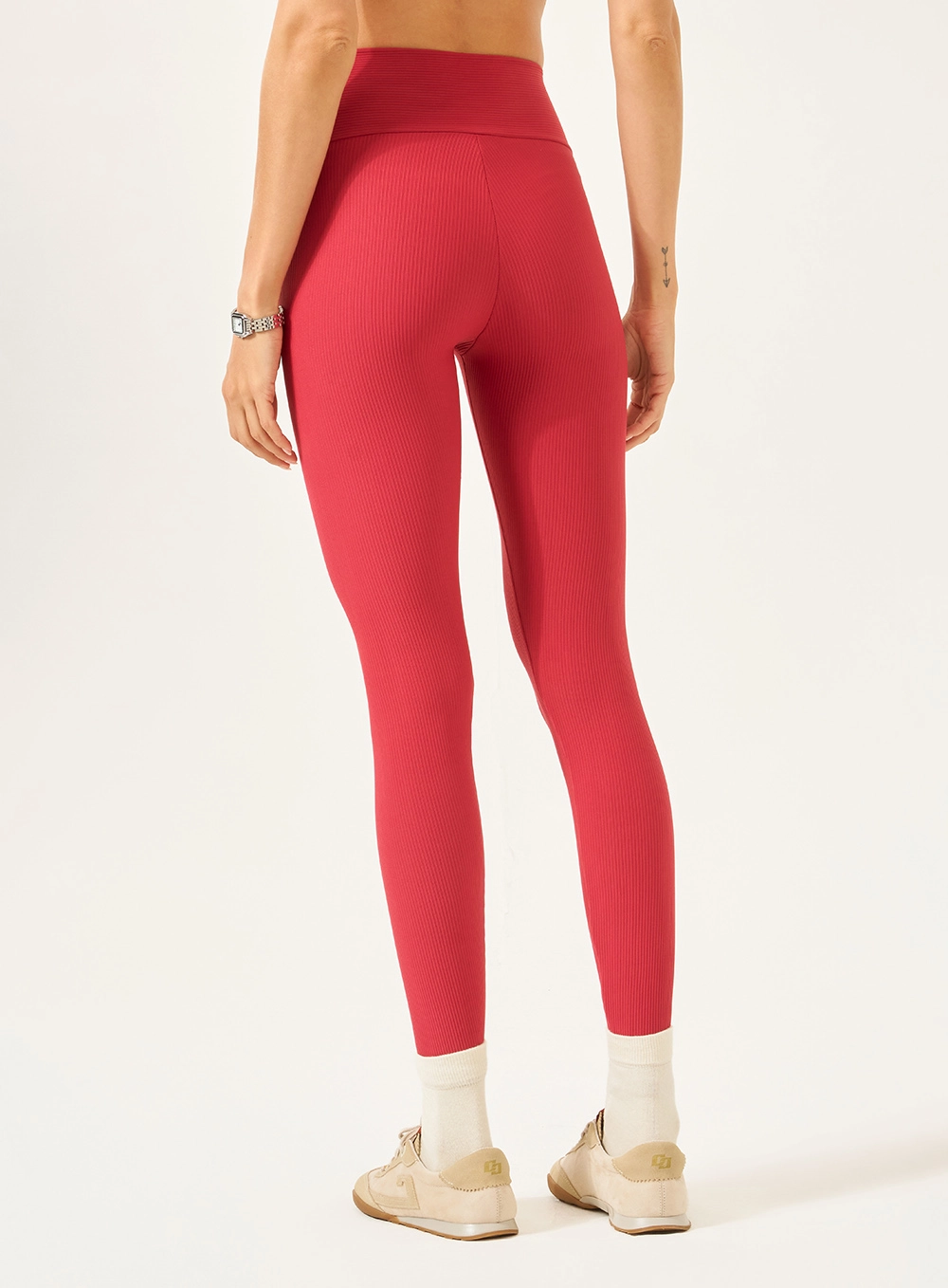Calça Legging Perfect Fit Cós Com Sobreposição Vermelho