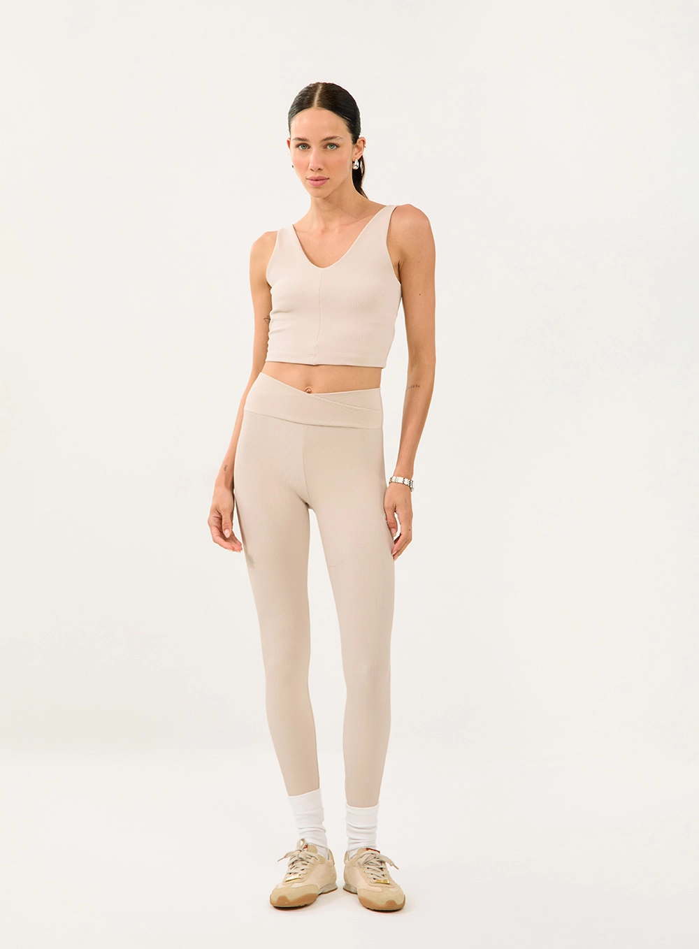 Calça Legging Perfect Fit Canelada Bege