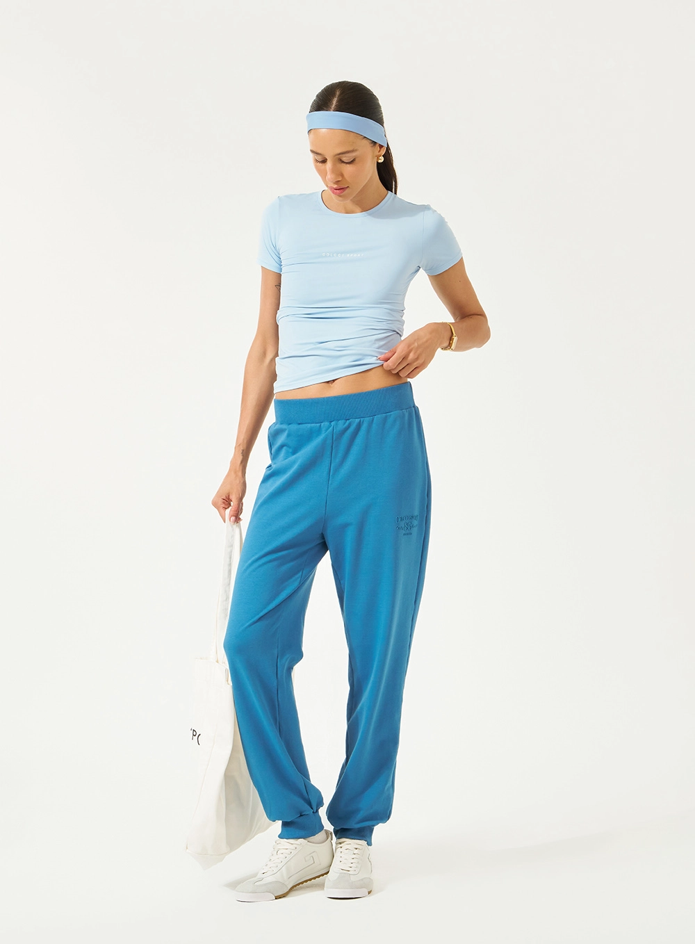 Calça Moletom Comfort Cós Elástico Azul