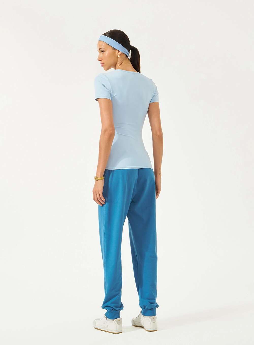 Calça Moletom Comfort Cós Elástico Azul