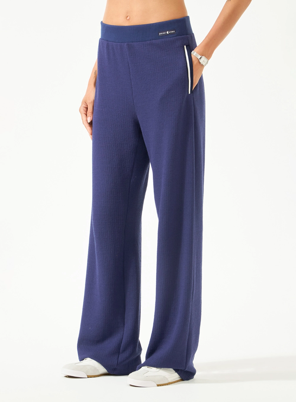 Calça Esportiva Wide Leg Azul