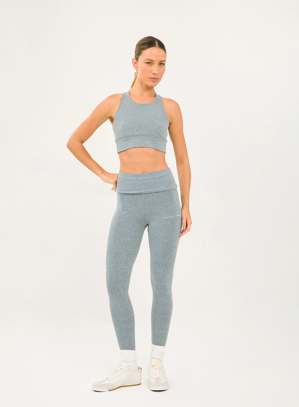 Calça Legging Perfect Fit Cós Dobrável Cinza