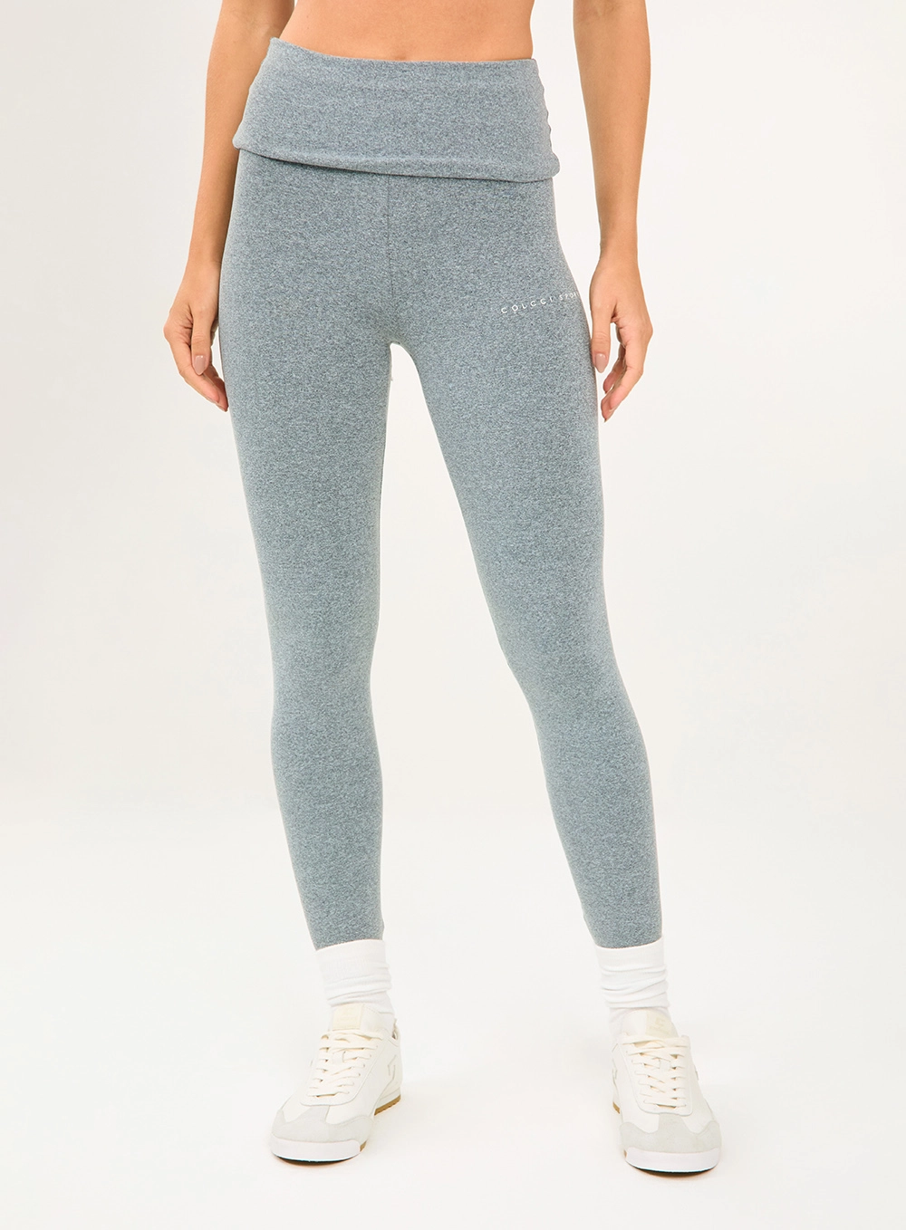 Calça Legging Perfect Fit Cós Dobrável Cinza