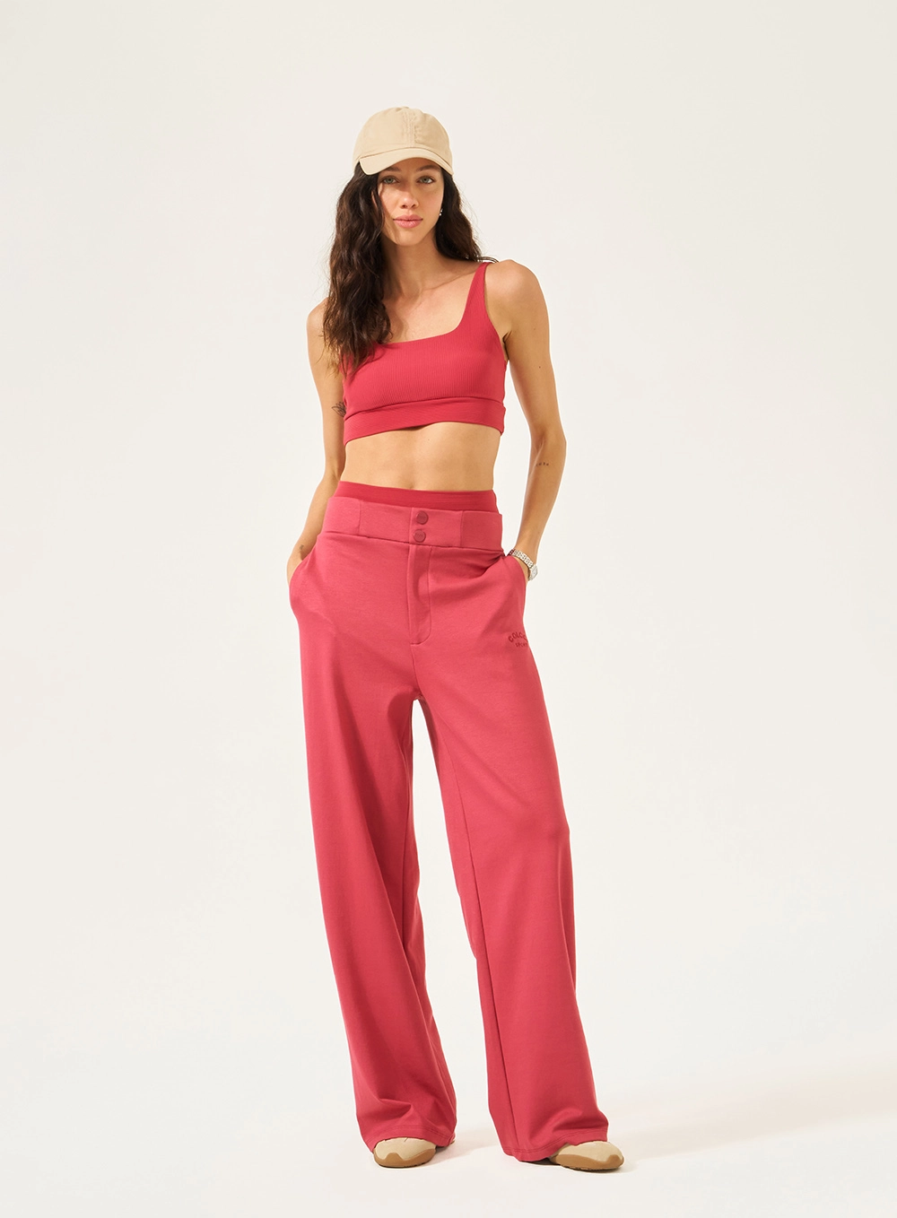 Calça Wide Leg Comfort Vermelho