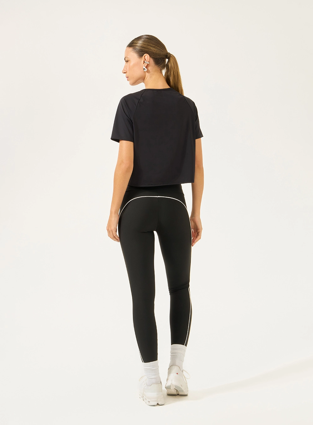 Calça Legging Perfect Fit Com Listras Laterais Preto