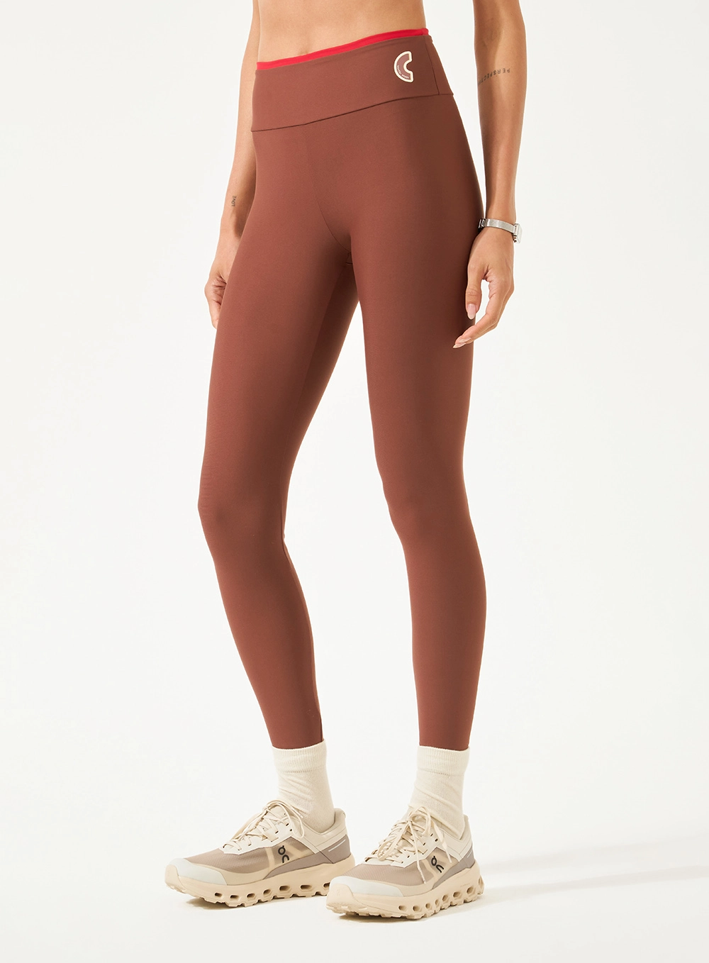 Calça Legging Perfect Fit Com Detalhe Elástico Marrom Marissa