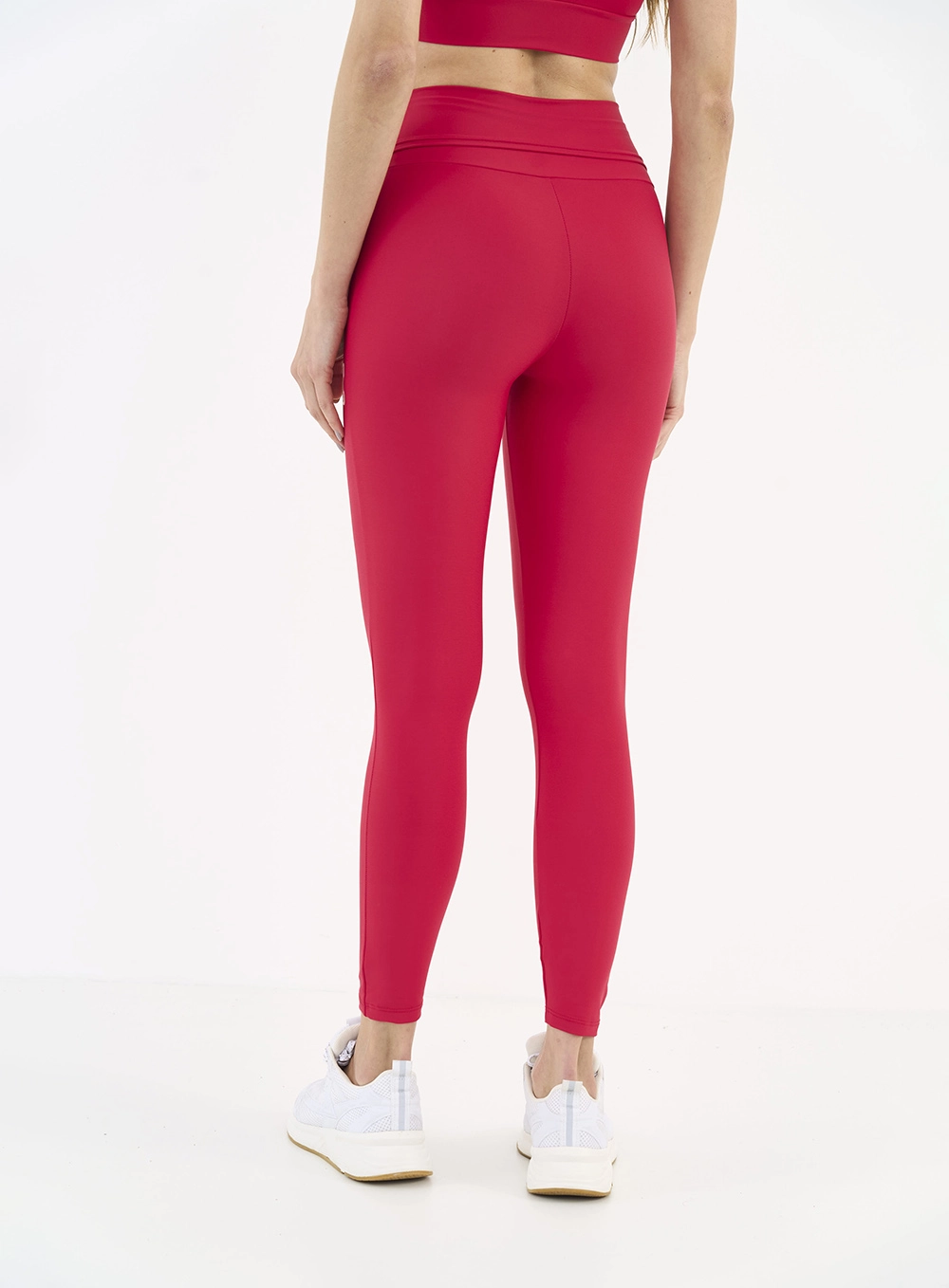 Calça Legging Perfect Fit Cós Com Bolso Vermelho