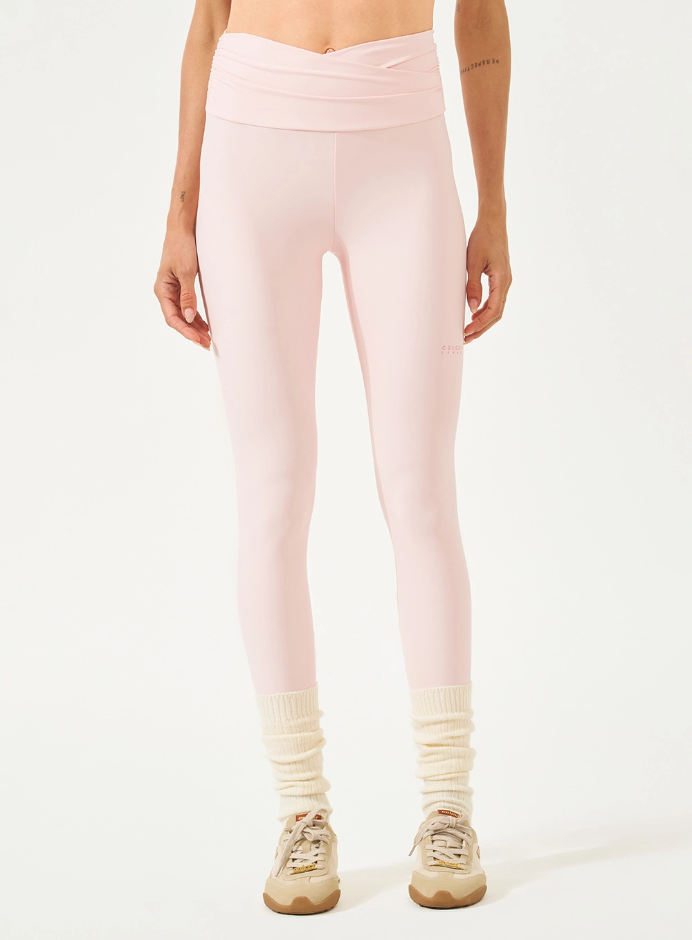 Calça Legging Sculp Cós Franzido Rosa