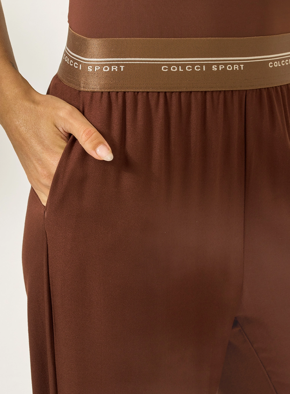 Calça Comfort Cós Com Elástico Marrom