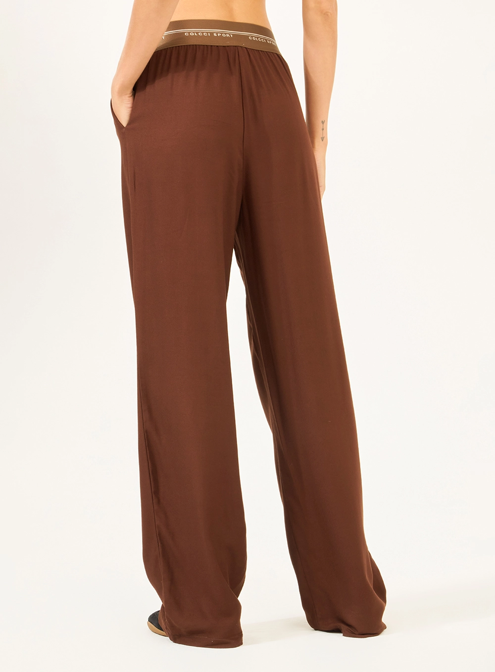 Calça Comfort Cós Com Elástico Marrom